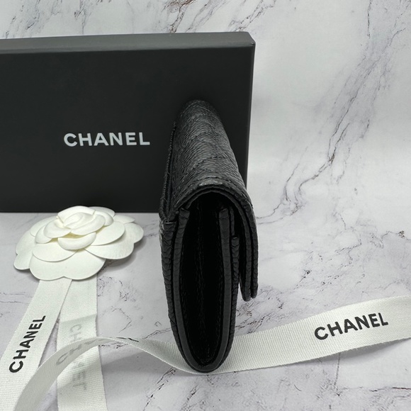 ❌❌SOLD Chanel Wallet Classic Card Holder Flap Black Caviar CC Gold Mini Wallet - Picture 5 of 13